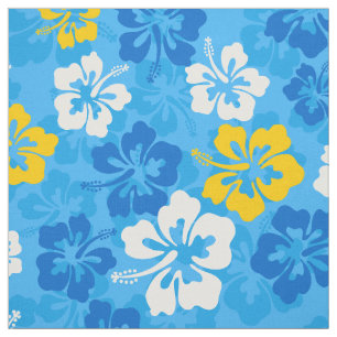 Tropiskt hawaiiskt Hibiscus-blommönster Tyg