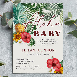 Tropiskt Hawaiiskt inanas Aloha Baby Shower Inbjudningar