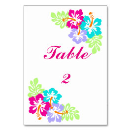 Tropiskt Hibiscus - 3 x 5 Bord-kort Bordsnummer