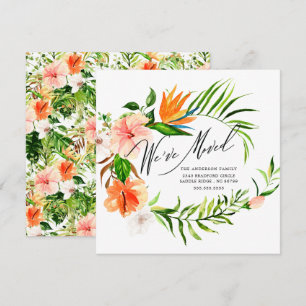 Tropiskt Hibiscus Blommigt Flytta Announcement Meddelande