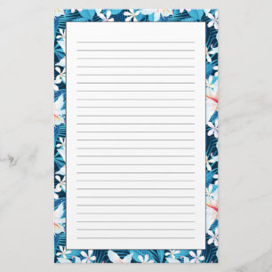 Tropiskt Hibiscus-Blommönster Brevpapper