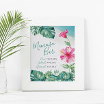 Tropiskt Hibiscus Flower Mimosa Pub Poster<br><div class="desc">Använda den här söta Mimosa Pub-signalen för att dekorera bord och hjälpa gästerna att lära sig att bereda sina drycker. Designat med min ursprungliga vattenfärgsblomma och monstera handflatan löv, är detta tecken perfekt för brunch och bubblas, möhippor, babyduschar, bröllop eller spelar ingen roll du gillar. Om du vill se hur...</div>