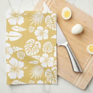 Tropiskt Hibiscus Flower Mönster Kitchen Towel Kökshandduk