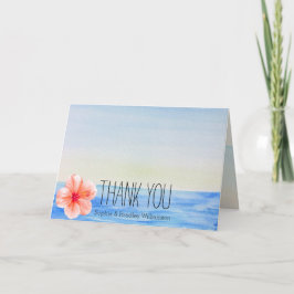 Tropiskt Hibiscus Flower Ocean Tack Kort