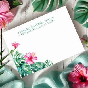 Tropiskt Hibiscus Flower Personlig Stationery Anteckningskort