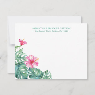 Tropiskt Hibiscus Flower Personlig Stationery Anteckningskort