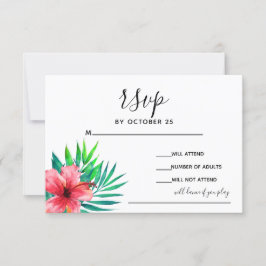 Tropiskt Hibiscus Hawaiian Beach Wedding OSA Kort