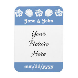 Tropiskt Hibiscus i Periwinkle Reminder Magnet