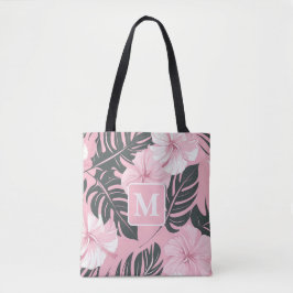 Tropiskt Hibiscus Monogram Tygkasse