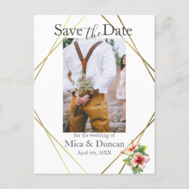 Tropiskt Hibiscus Spara datum fotot QR-kod Vykort