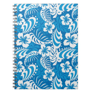 Tropiskt Hibiskus-mönster Anteckningsbok Med Spiral