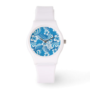 Tropiskt hibiskusmönster armbandsur