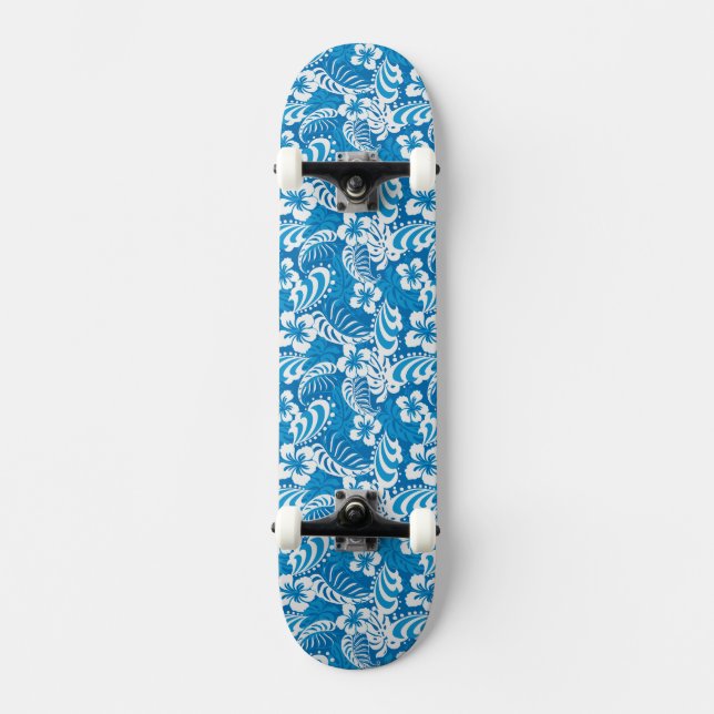 Tropiskt hibiskusmönster skateboard bräda 20,5 cm (Framsida)