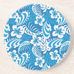 Tropiskt hibiskusmönster underlägg sandsten