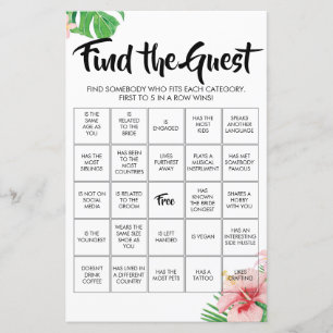 Tropiskt Hitta Gäst Bingo Spel