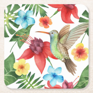 Tropiskt hummingbird 2 underlägg papper kvadrat