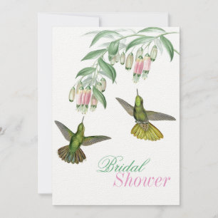 Tropiskt Hummingbird Blommigt Möhippa - par duscha Inbjudningar