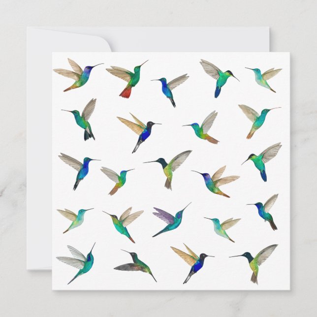 Tropiskt Hummingbird-kort för tillfällen (Framsida)