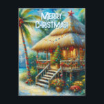 Tropiskt Hut-jul Handflatan Träd Beach Ljus Vykort<br><div class="desc">Tropiskt Hut-julen Handflatan Träd Beach Ljus Snälla,  följ mig. Jag skapar nya mönster och produkter varje dag! Kontakta mig gärna om du behöver din design.</div>