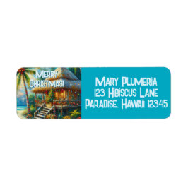 Tropiskt Hut-jul-Returadressen Handflatan Träd Returadress Etikett