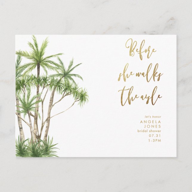 Tropiskt innan hon går i Aisle-Möhippan Vykort (Framsida)