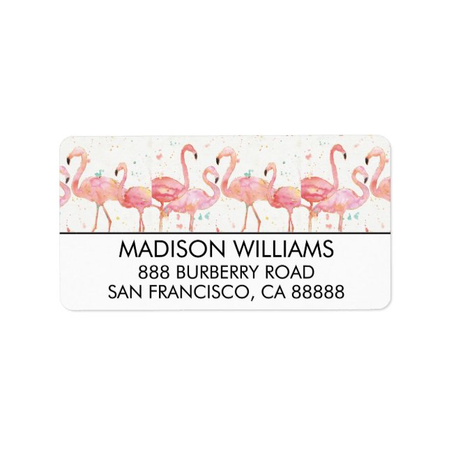 Tropiskt | Insamling av Flamingos Adressetikett (Framsidan)