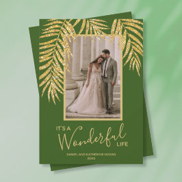 Tropiskt julfoto i Handflatan Julkort