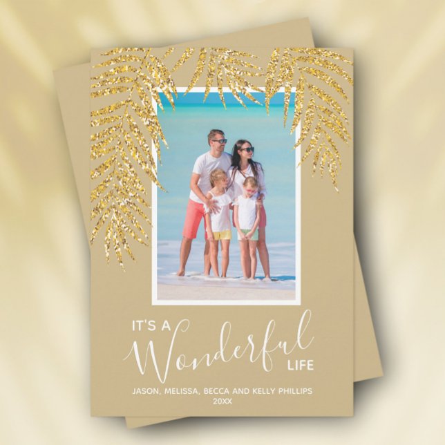 Tropiskt julfoto i Handflatan Julkort (Skapare uppladdad)