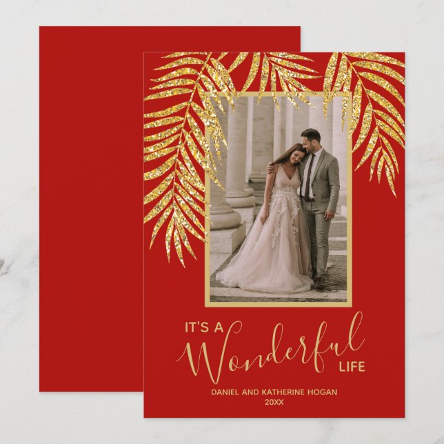 Tropiskt julfoto julkort (Fram/baksida)