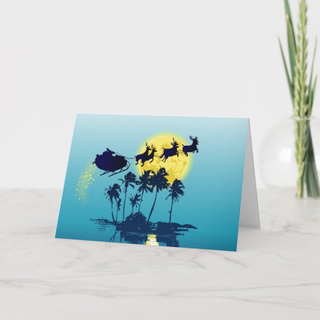 Tropiskt julhälsningkort helgkort (Framsida)