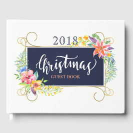 Tropiskt julhus Bouquet & Guld Ram Gästböcker