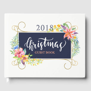 Tropiskt julhus Bouquet & Guld Ram Gästböcker
