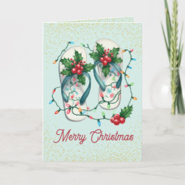 Tropiskt julkort i Flinflip flops Helgkort