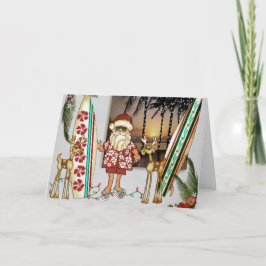 Tropiskt julkort i Santa Helgkort