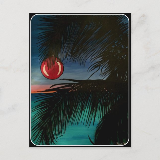 "Tropiskt julmorgon" vykort (Framsida)