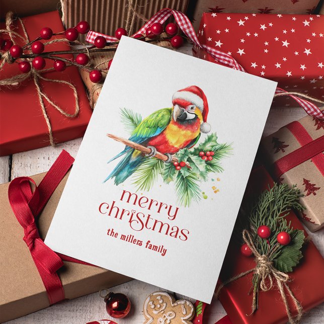 Tropiskt jultema Tack Retro Text Julkort (Skapare uppladdad)