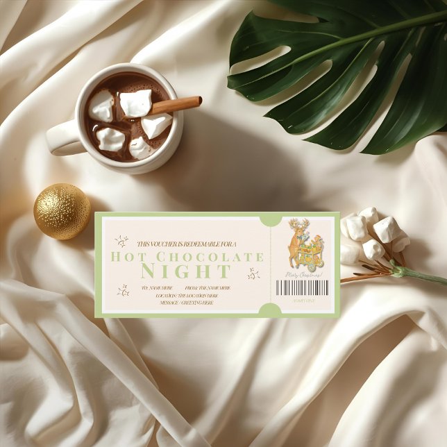 Tropiskt julvarm kakao kupong kort (Tropical Christmas Hot Chocolate Voucher Card)
