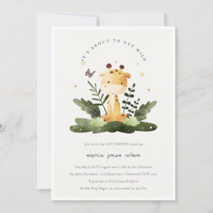 Tropiskt jungle Animal Kids Baby Shower för akut V Inbjudningar