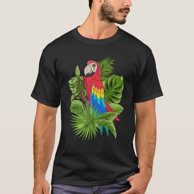 Tropiskt jungle Animal Macaw Bird Watching Exotic T Shirt (Framsida)