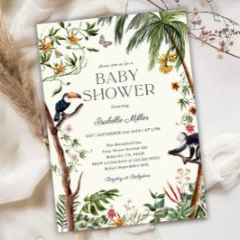 Tropiskt jungle Animals Boy Shower Inbjudningar