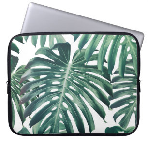 Tropiskt Jungle Löv Blommigt-bakgrund Laptop Fodral