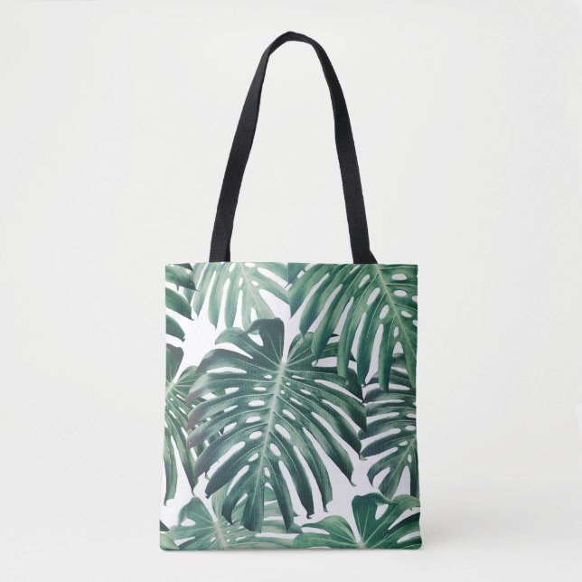 Tropiskt Jungle Löv Blommigt-bakgrund Tygkasse (Framsida)