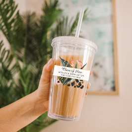 Tropiskt Jungle Rosa Blommigt Studenten Take Away Mugg