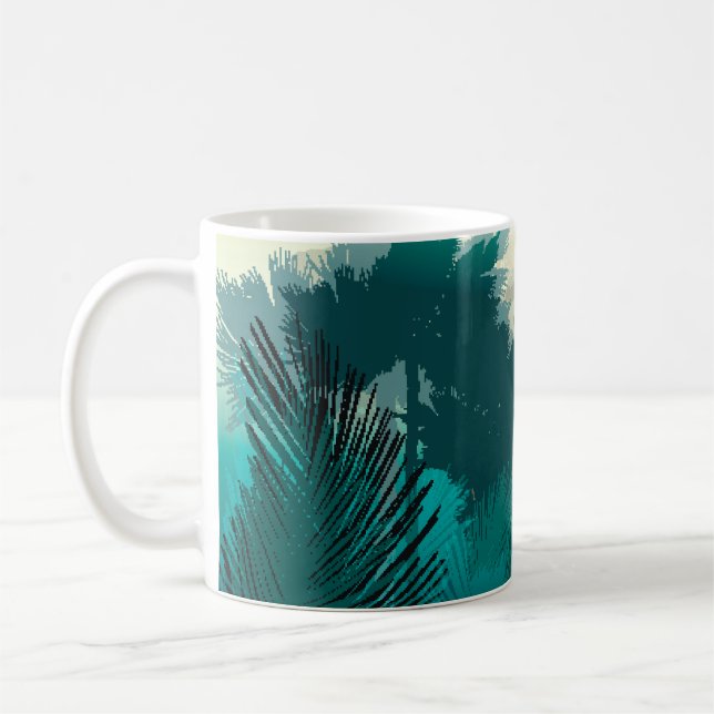 Tropiskt jungle: Vintage Morgonlandskap. Kaffemugg (Vänster)