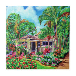 Tropiskt Kauai Beach House Ceramic Tile Kakelplatta