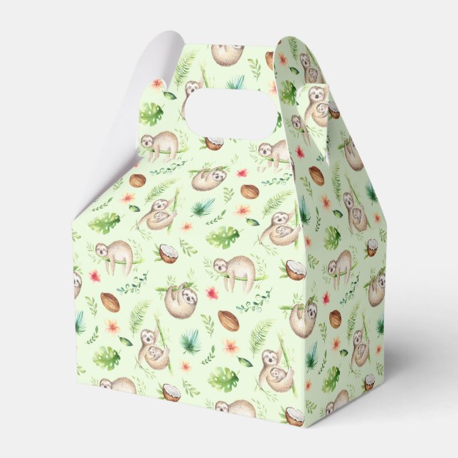 Tropiskt kokosnöt Sloth Mönster Presentaskar (Framsidan Sidan)