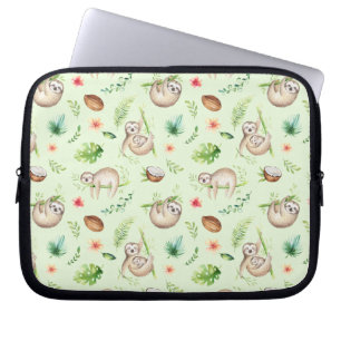 Tropiskt kokosnötSlothmönster Laptop Fodral