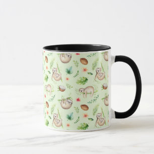 Tropiskt kokosnötSlothmönster Mugg