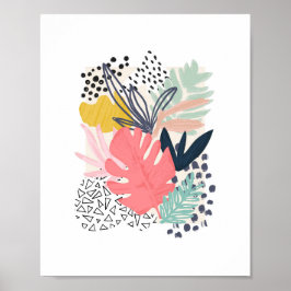 Tropiskt kollage Colorful Artwork Poster
