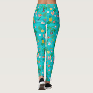 Tropiskt kollage 🍍 🌴 🦩 leggings
